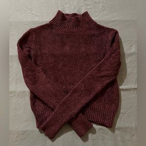 Wilfred Burgundy Cropped Turtleneck Sweater Soft Knit Fall Winter Size [XS]